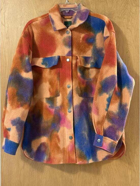 wild fable Jackets & Blazers - Wild Fable Multicolor Tie-Dye Fleece Shacket Size M Good Used Condition